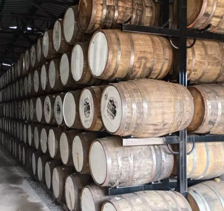 Barrel aging warehouse at Legado